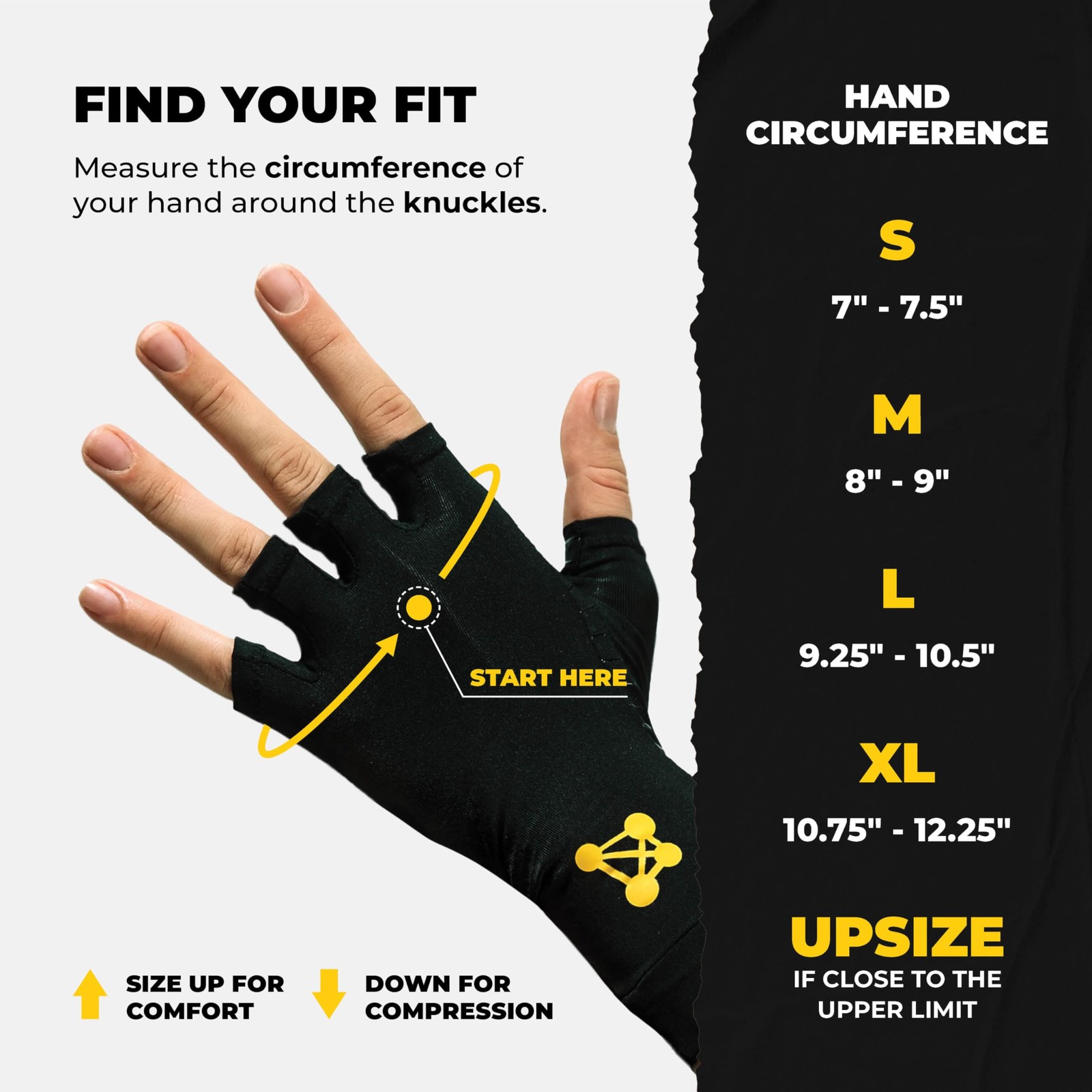 CopperJoint Fingerless Compression Gloves Copper-Infused Designed Support SMALL