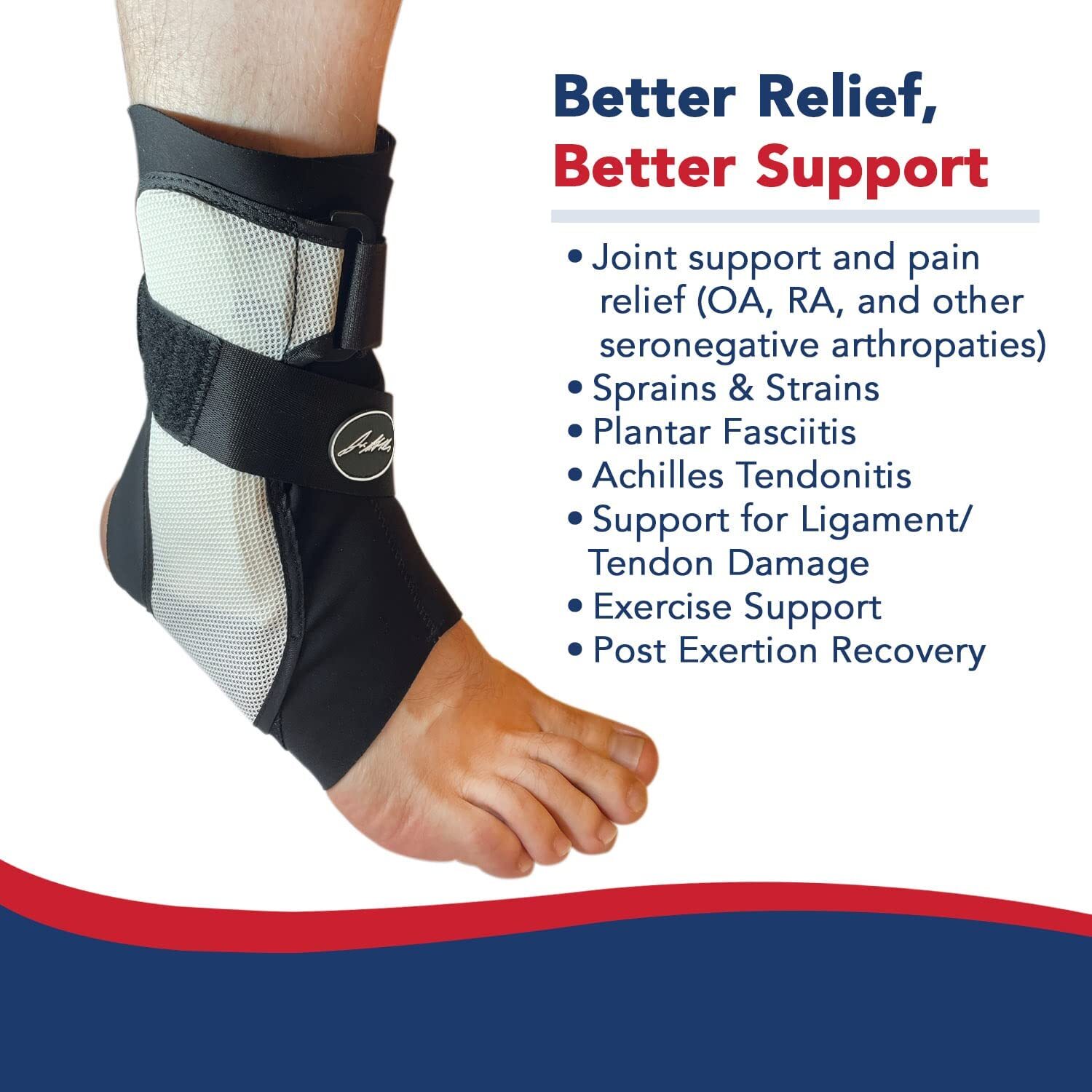 Dr Arthritis Ankle Brace Sprained Ankle Support Stabilizer Splint Medium Left