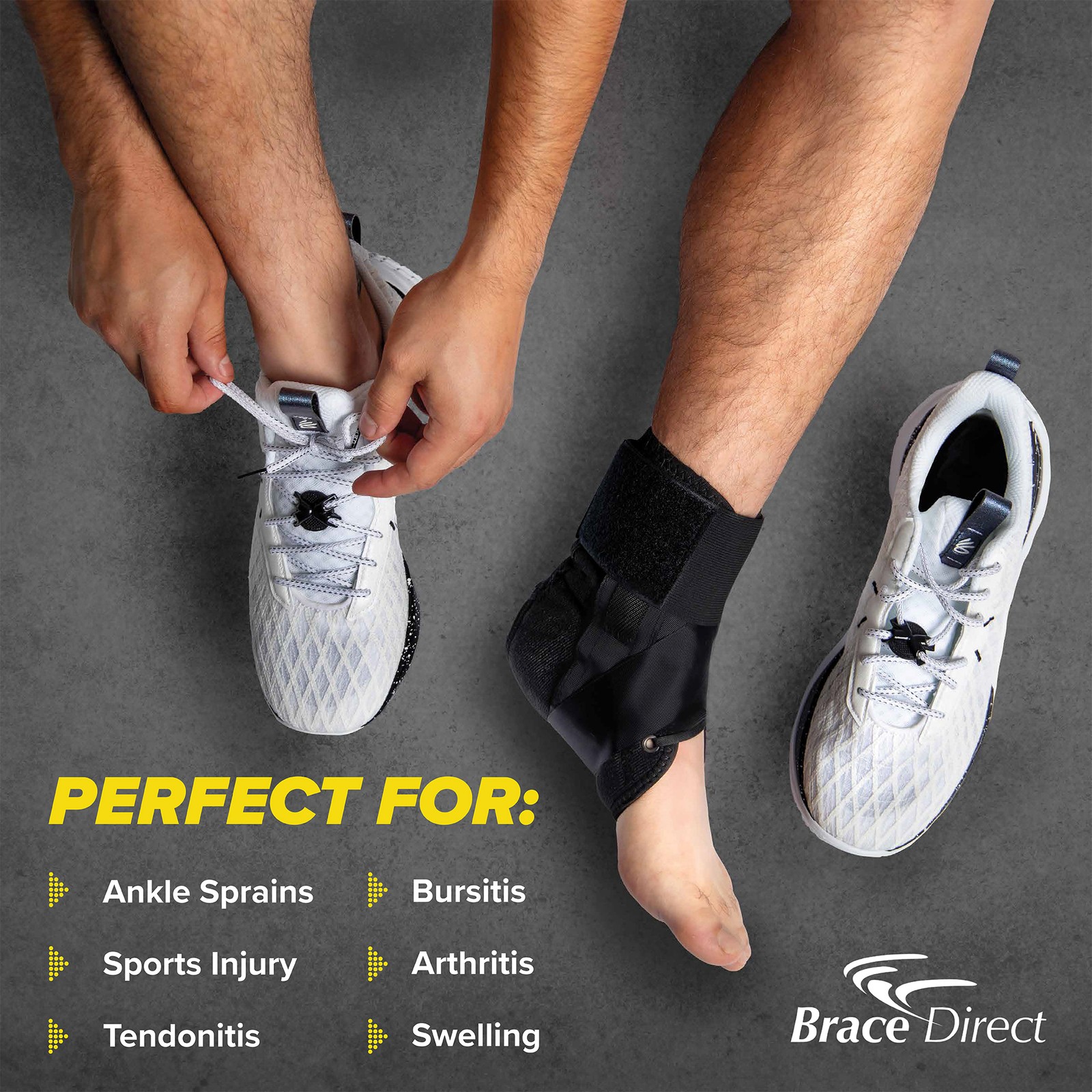 Easy Lace Up Ankle Support Brace with Speedlace- Sprained Ankle Brace