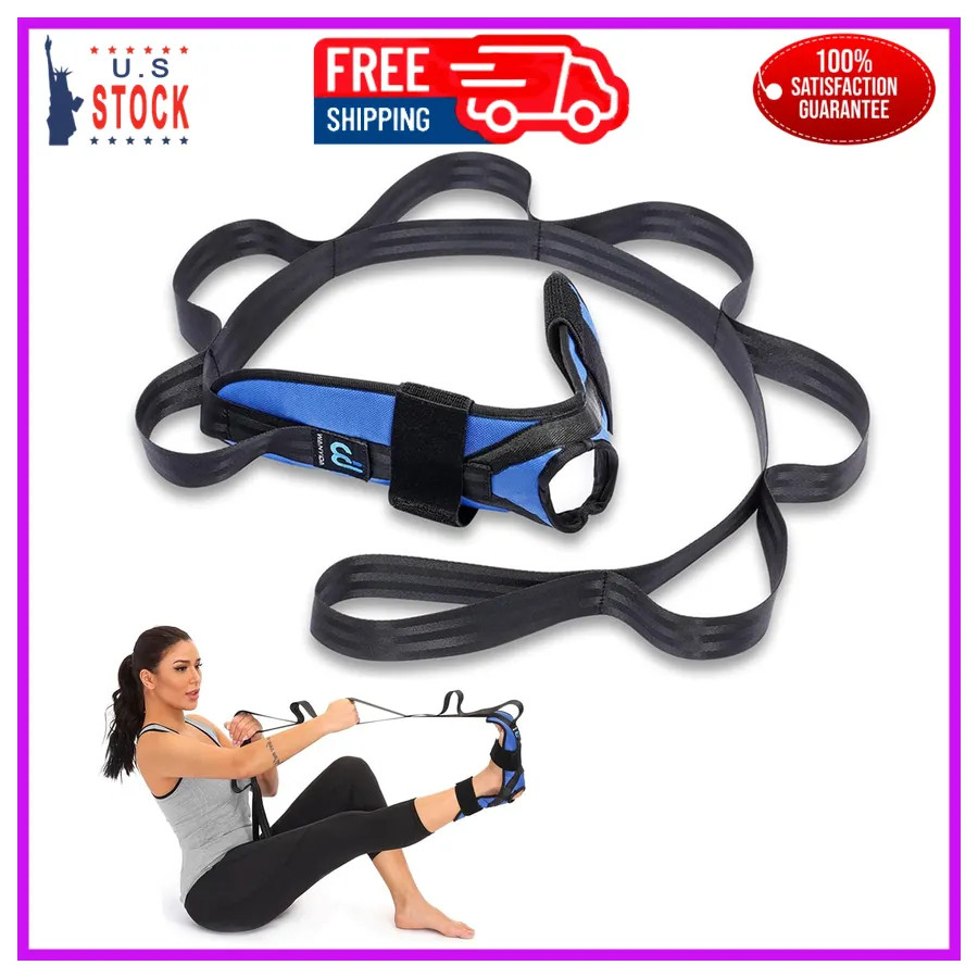 Foot and Calf Stretcher Strap for Plantar Fasciitis Achilles Tendonitis Blue