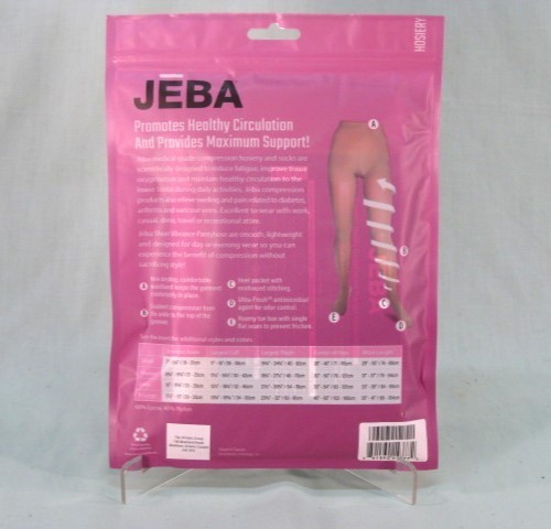 JEBA Sheer Vibrance Compression Pantyhose Neutral 20-30mmHG by Apex NEW SEALED