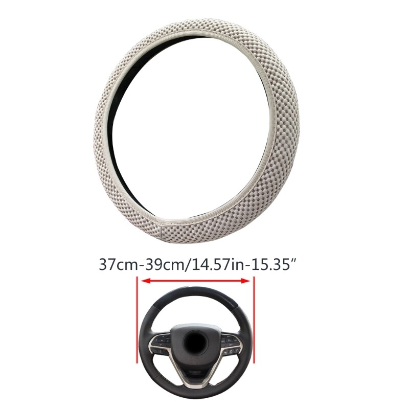 Universal Steering Wheel Cover Microfiber Anti-slip Breathable 14.5-15.3Inch