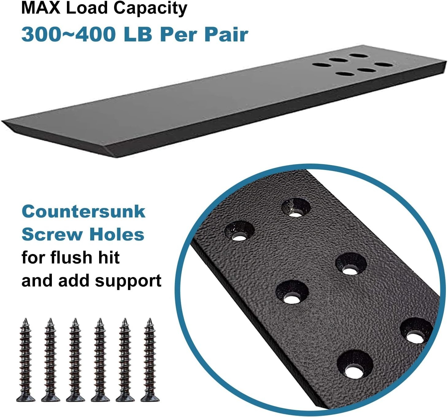 Countertop Support Bracket 3 Pack 16″ Lx 2.5″ W Hidden White Knee Wall Suppor…