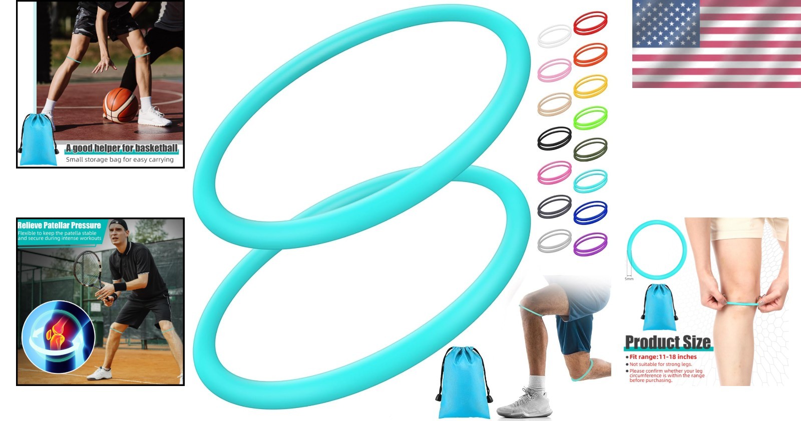Comfortable Knee Straps – 2 Pack Silicone Patellar Support for Active Adults