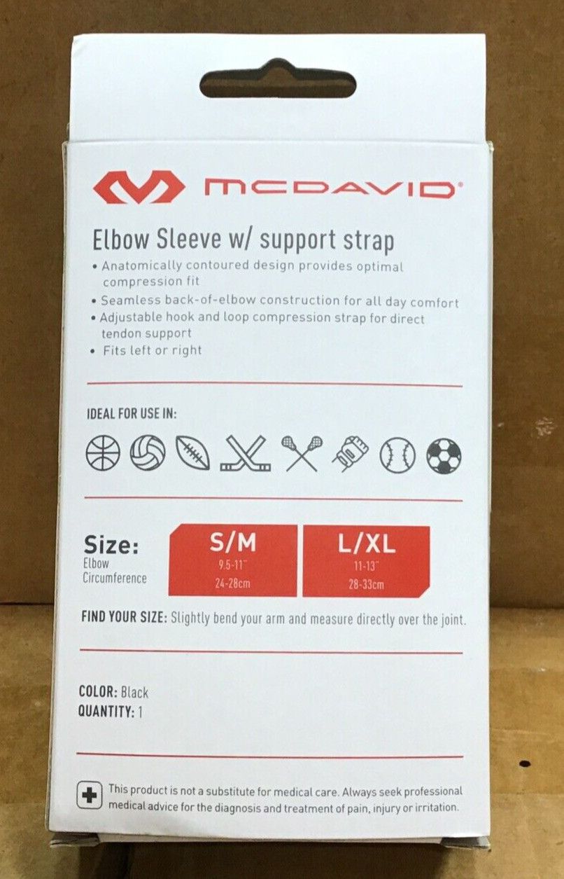 McDavid Sport Elbow Compression SleeveWith Support Strap L/XL