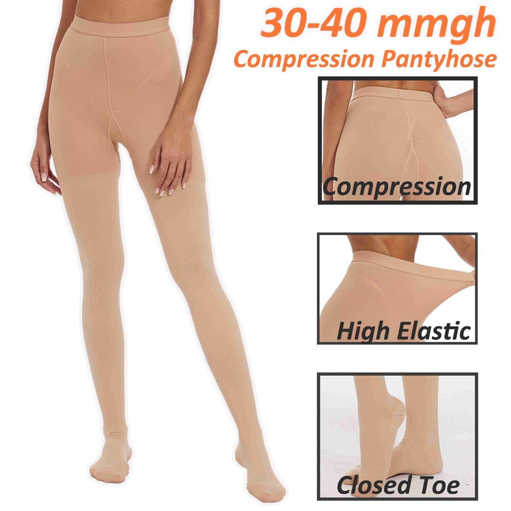 Compression Pantyhoses Stockings 30-40 mmHg Opaque Absolute Support Hose S-2XL
