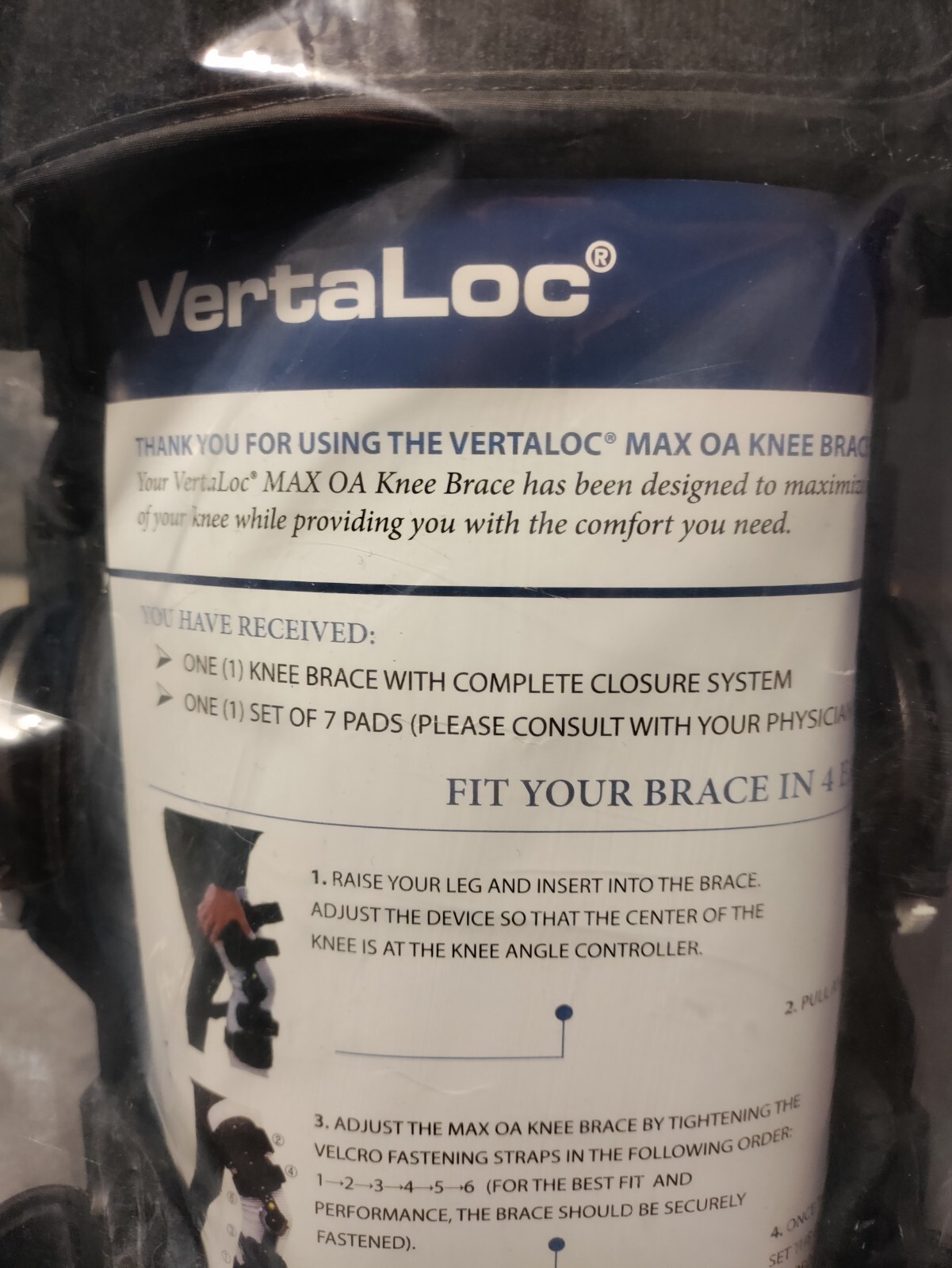 Knee Brace Vertaloc Left Leg Max OA Knee Brace Support, Size L Preowned in Pack
