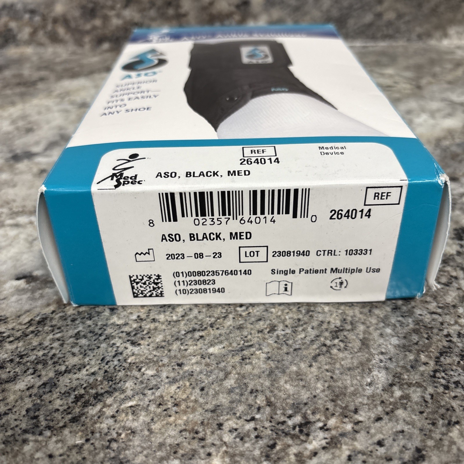 Med Spec 264014 Medium Size ASO Ankle Stabilizer – Black