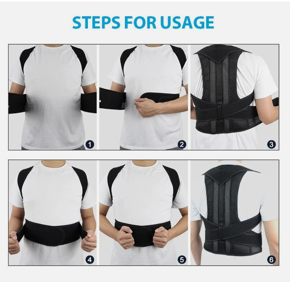 Adjustable Posture Corrector Low Back Support Shoulder Brace Belt for Men Women