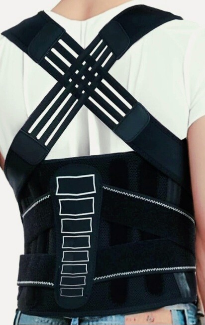 Back Spine Brace Posture Corrector Lower Pain Scoliosis Relief Breathable, Large