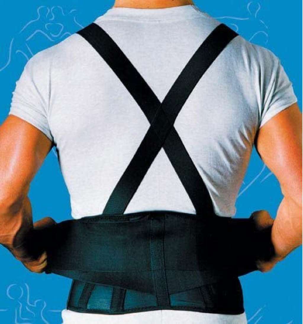 Sport Aid 9″ Black Back Brace w/Suspenders X-Small/Small