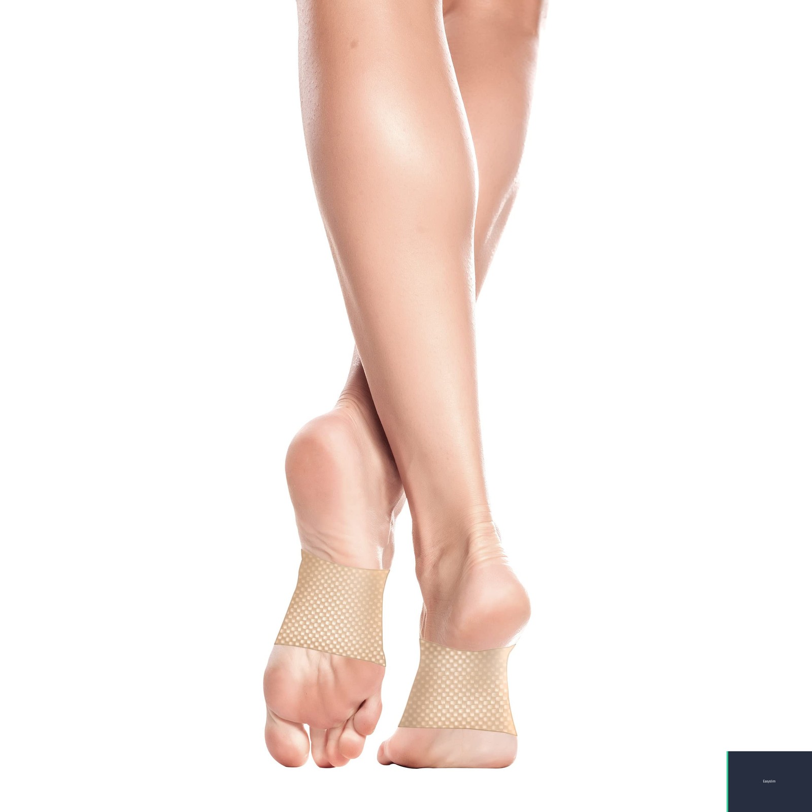 Arch Compression Bands Copper Infused Beige Fabric One Size 2 Pack