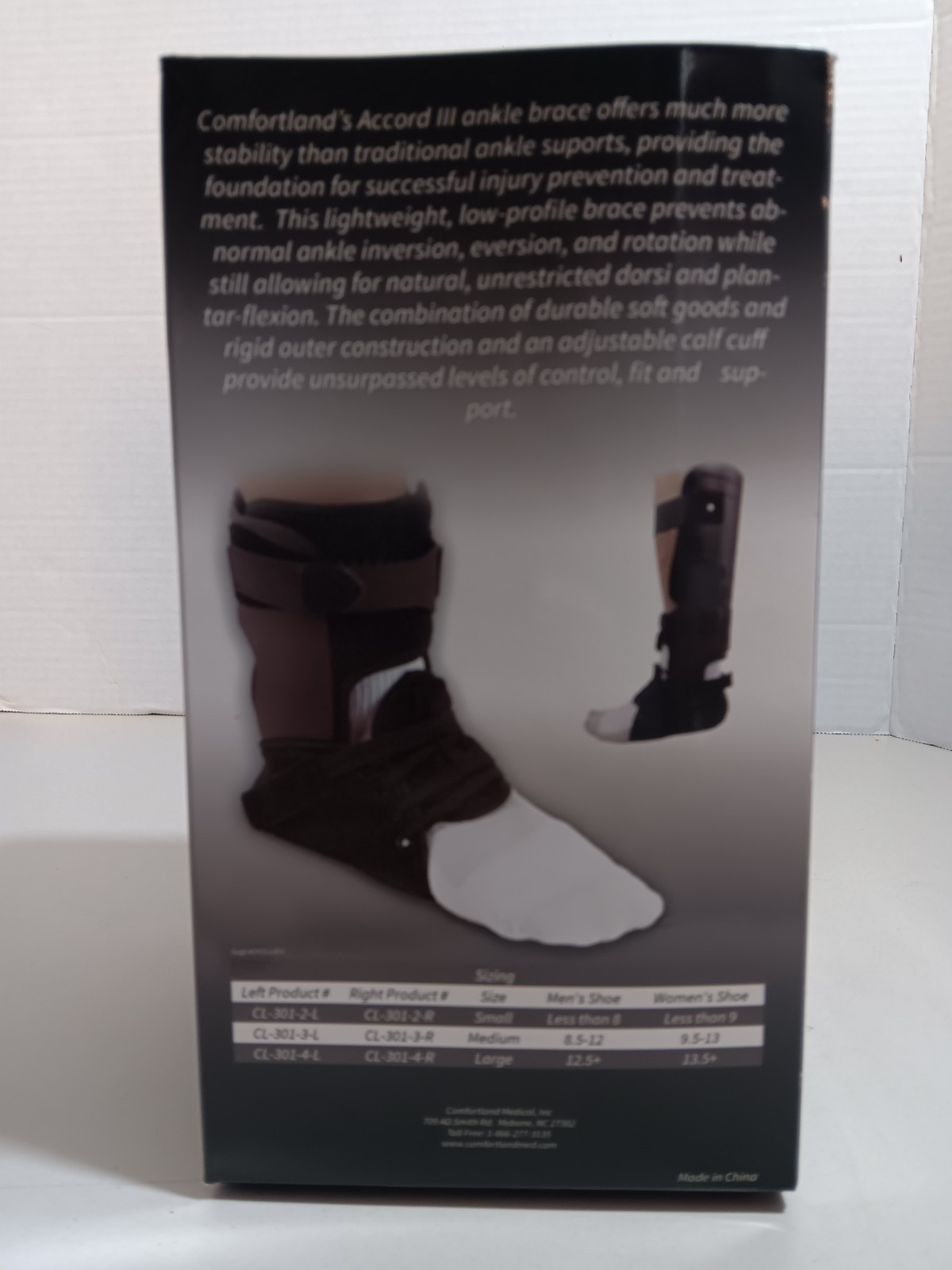 Comfortland Accord 3 III Ankle Brace Size Large Left NIB CL-301-4-L