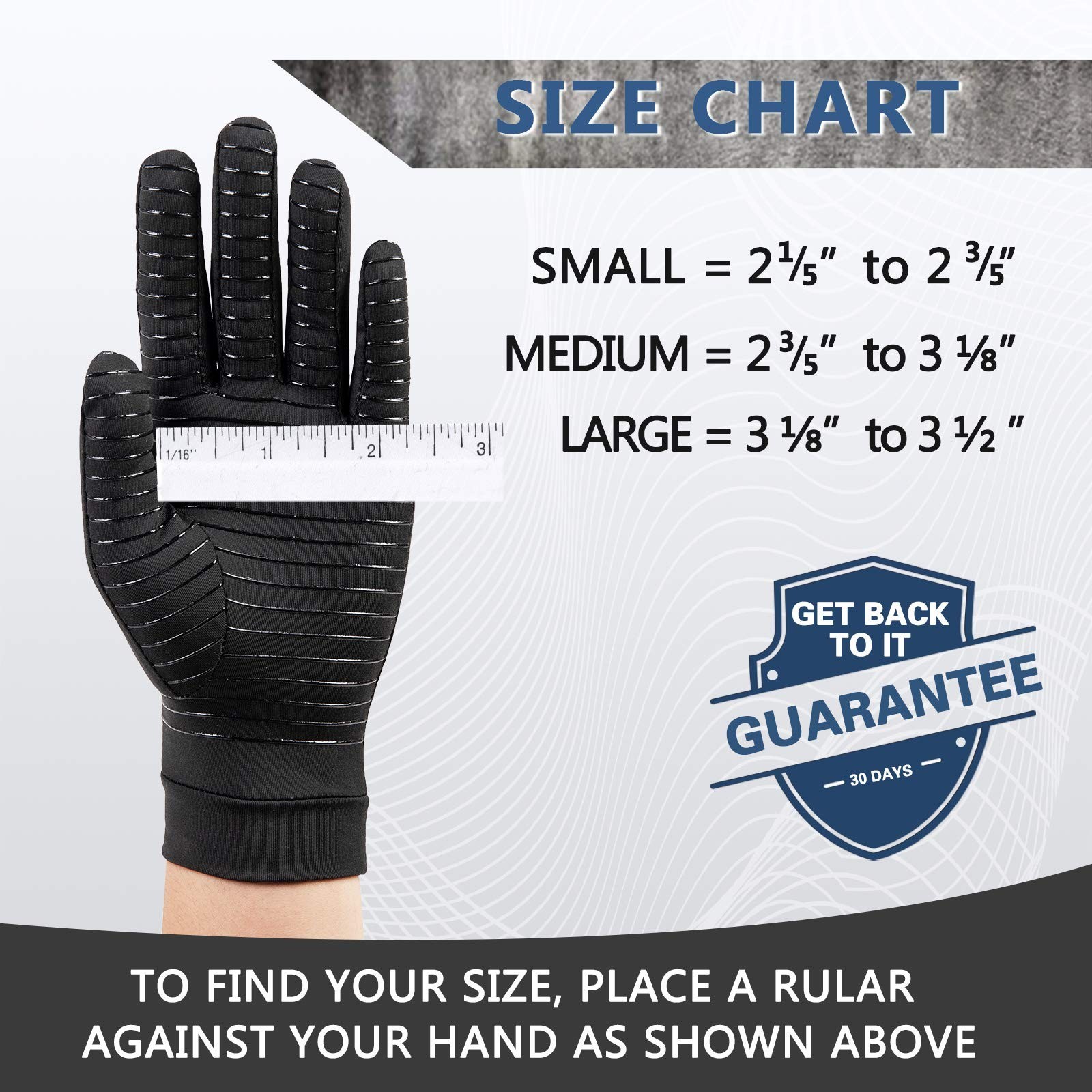 Copper Compression Gloves for Women Men, Full Finger Breathable & Moisture Wi…