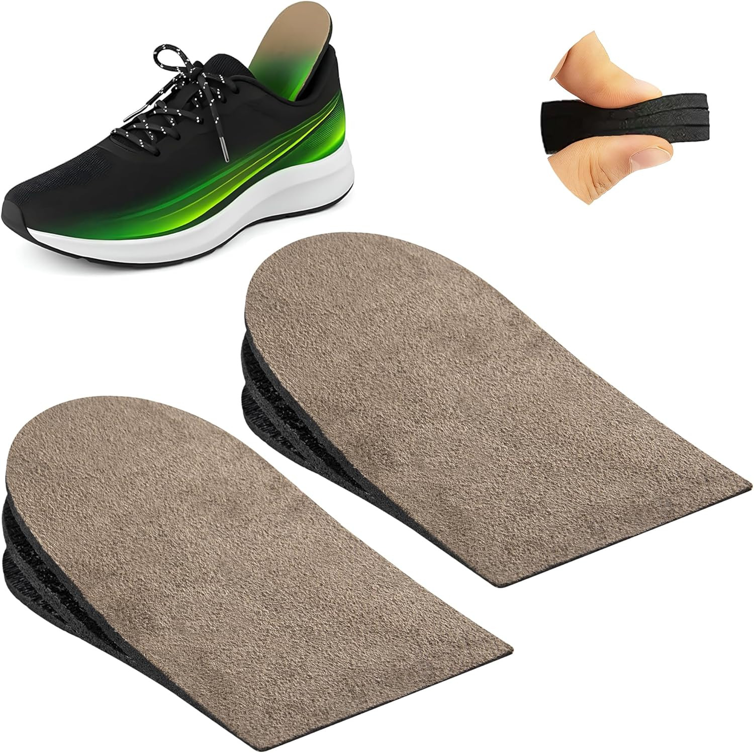 Heel Lifts for Women and Men (2 Lifts) Adjustable Shoe Lifts for Leg Length Disc