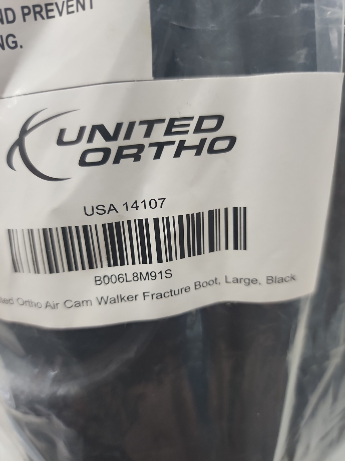 United Ortho USA14107 Air Cam Walker Fracture Boot, Large, Black
