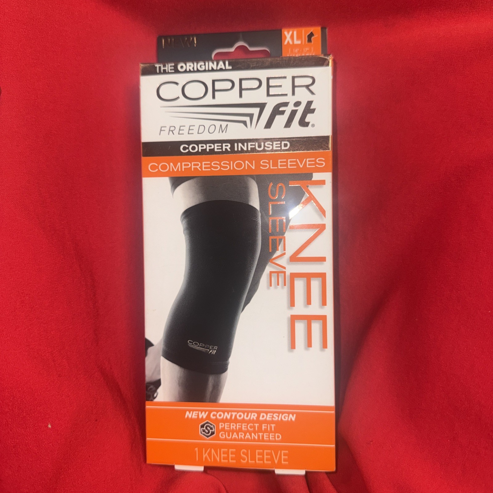 Copper Fit Freedom Copper Infused Compression Knee Sleeve – Size XL – Black