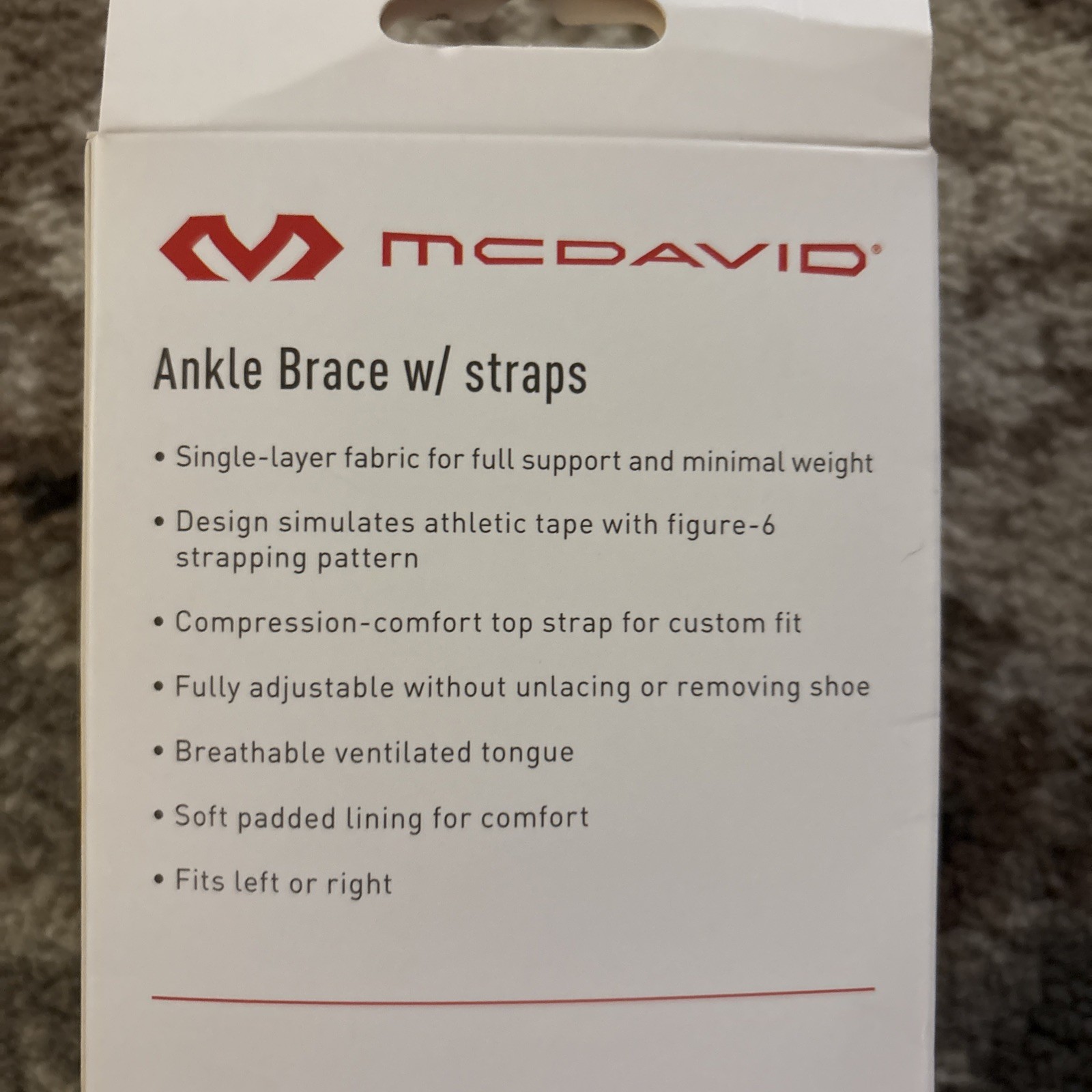 McDavid Sport Ankle Brace With Straps Size M Level Three Full Support