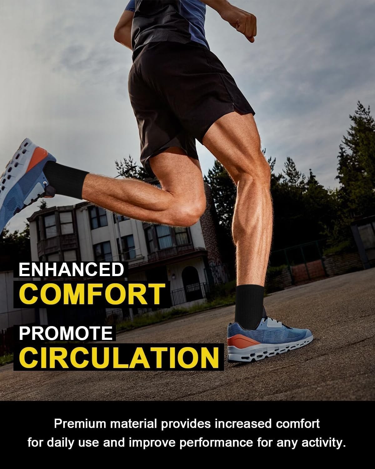 5 Pairs Copper Compression Socks for Ankle Support & Plantar Fasciitis Relief