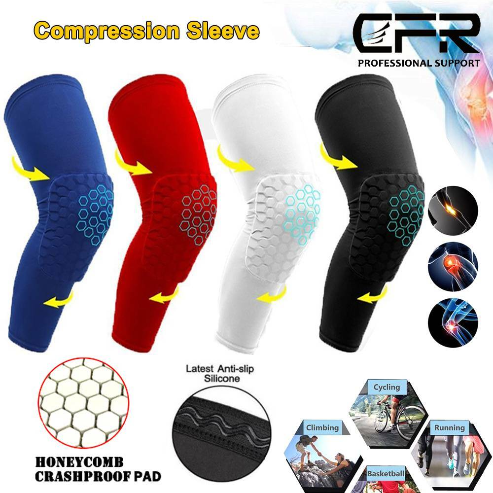 Compression Sleeve Support Leg Knee Brace Pad Socks Sport Basketball Men Women H