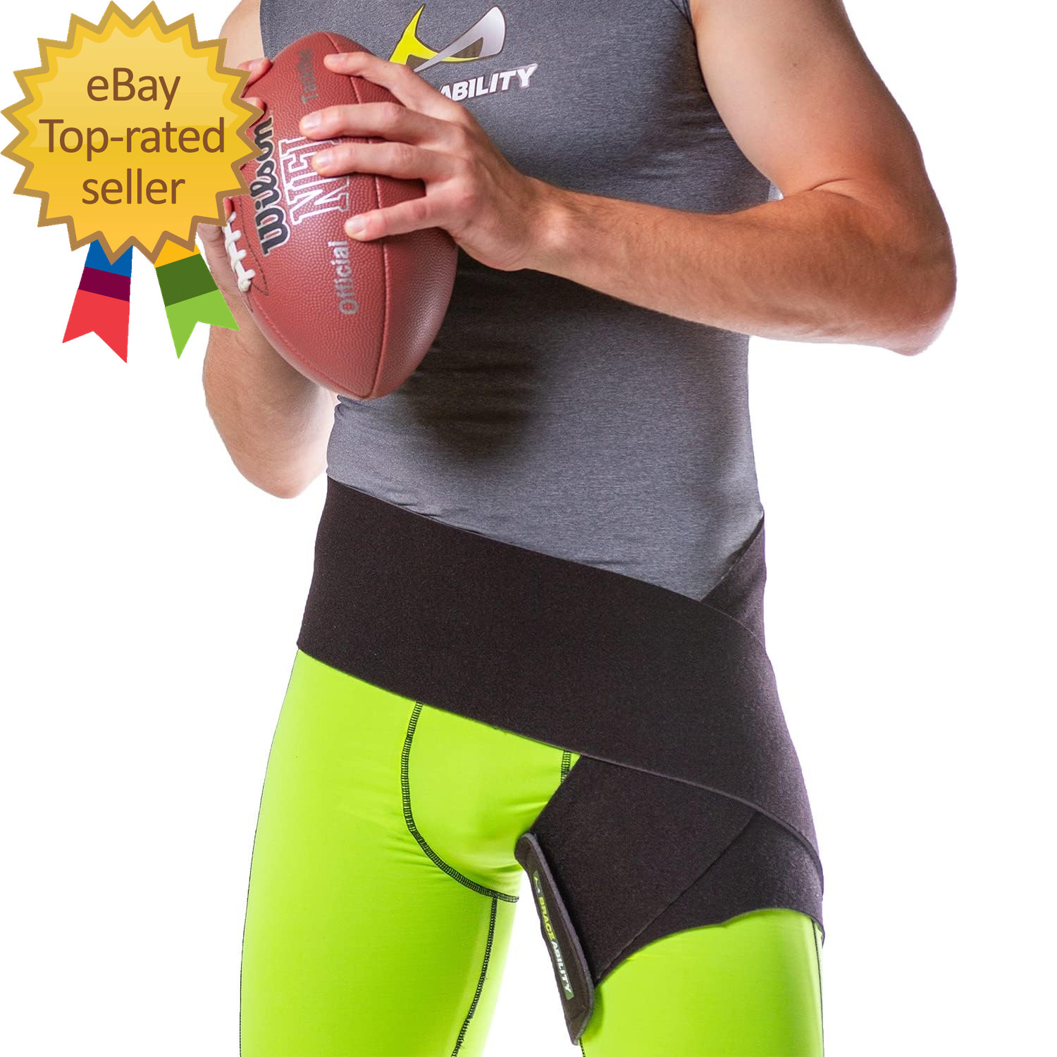 Hip Support Groin Brace Hamstring Compression Wrap for Sciatica Pain Relief Lab