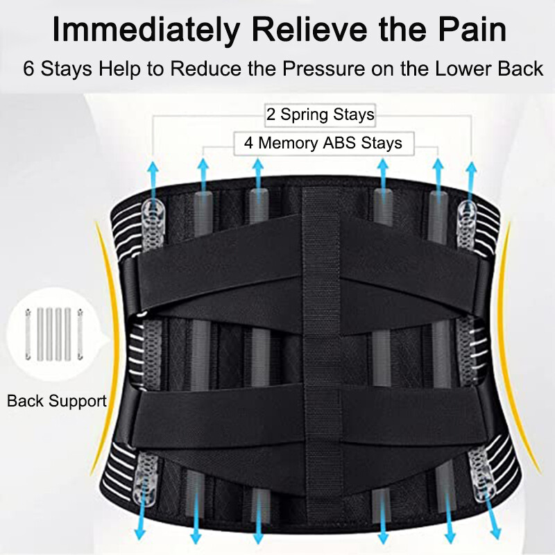 Mens Lumbar Lower Back Support Belt Work Brace Waist Wrap Pain Relief Sciatica