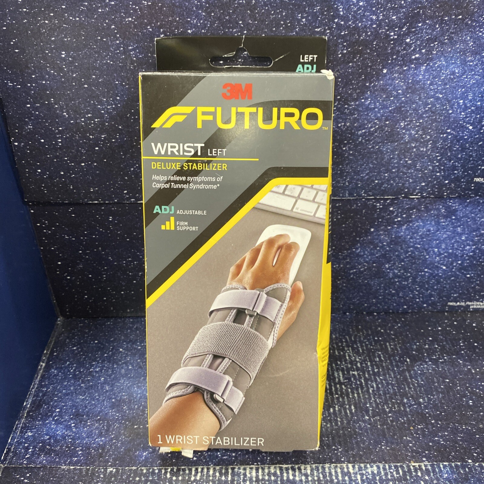 3M Futuro Wrist Deluxe Stabilizer LEFT Hand Adjustable Sizing Firm Suppor