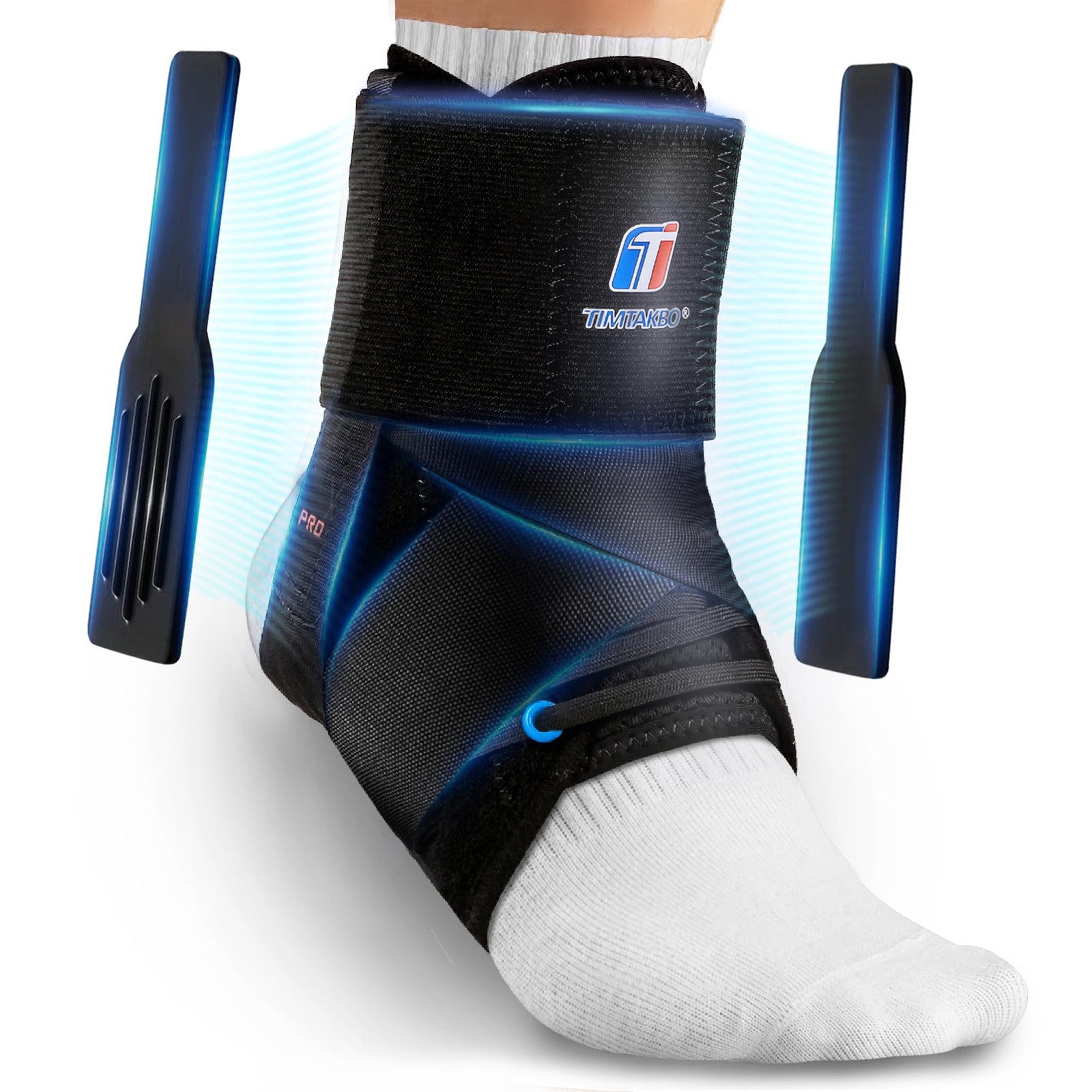 TIMTAKBO Figure‑8 Quick Lace Up Ankle Brace with Side Splints, Women Men