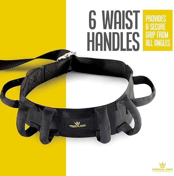 Secure Grip Padded Patient Transfer Belt w/ 6 Waist Handle