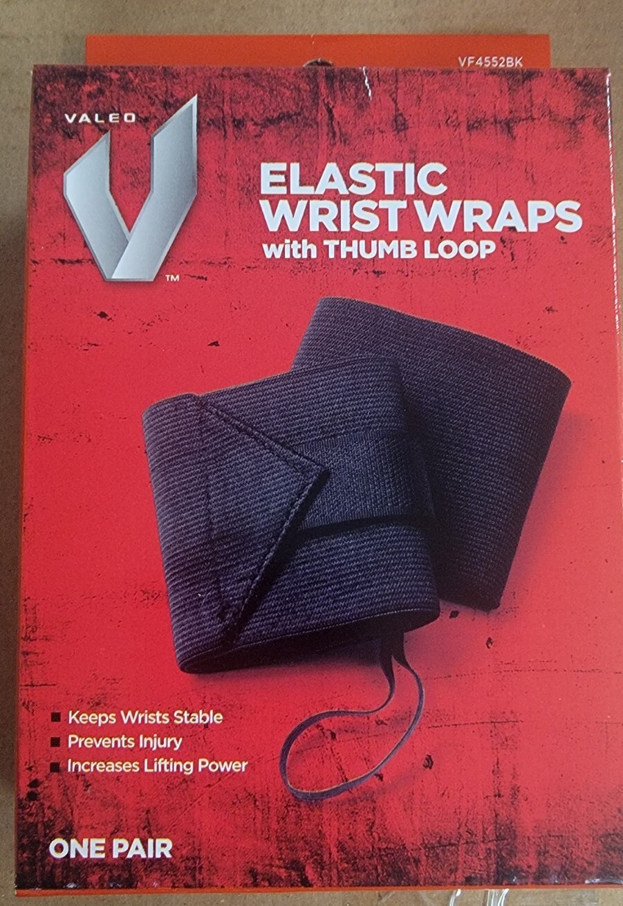 Set of (4) pairs Valeo Elastic Wrist Wrap With Thumb Loop.