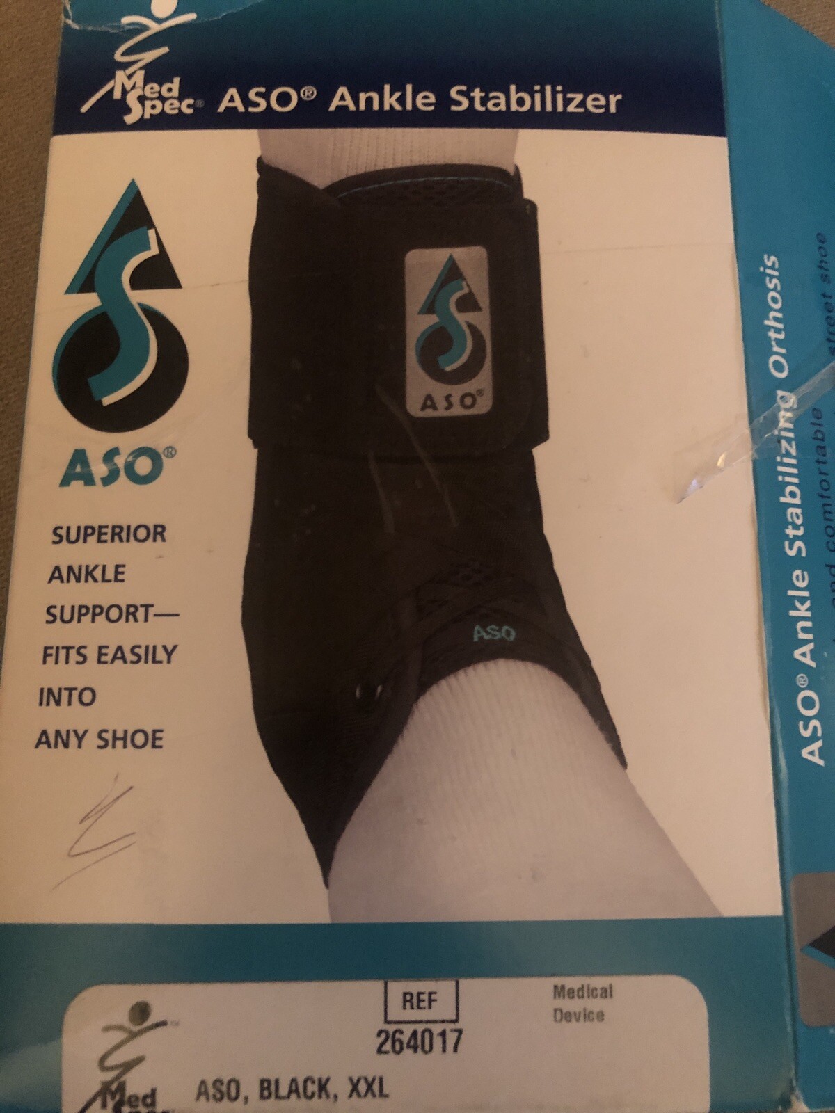 ASO Ankle Brace Stabilizer Adult Medium New Without Box Left or Right Foot