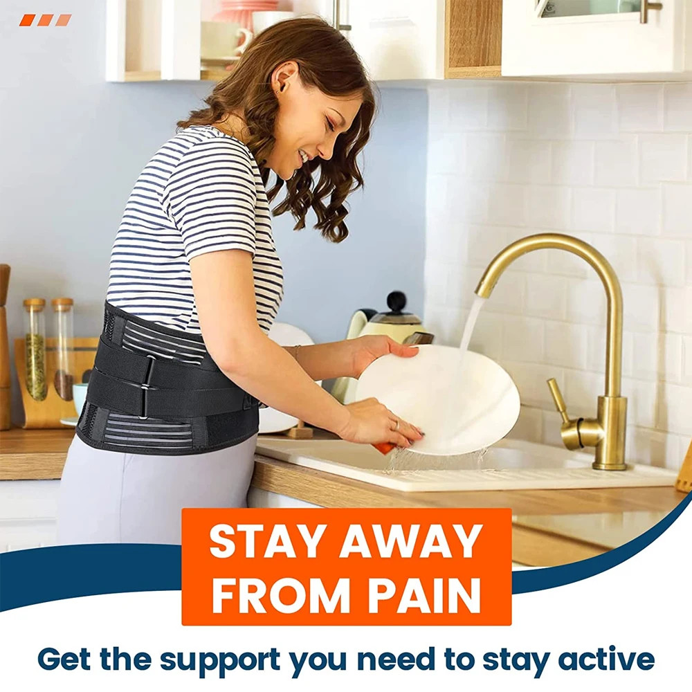 Adjustable Lower Back Brace Lumbar Support Waist Belt for Men & Women