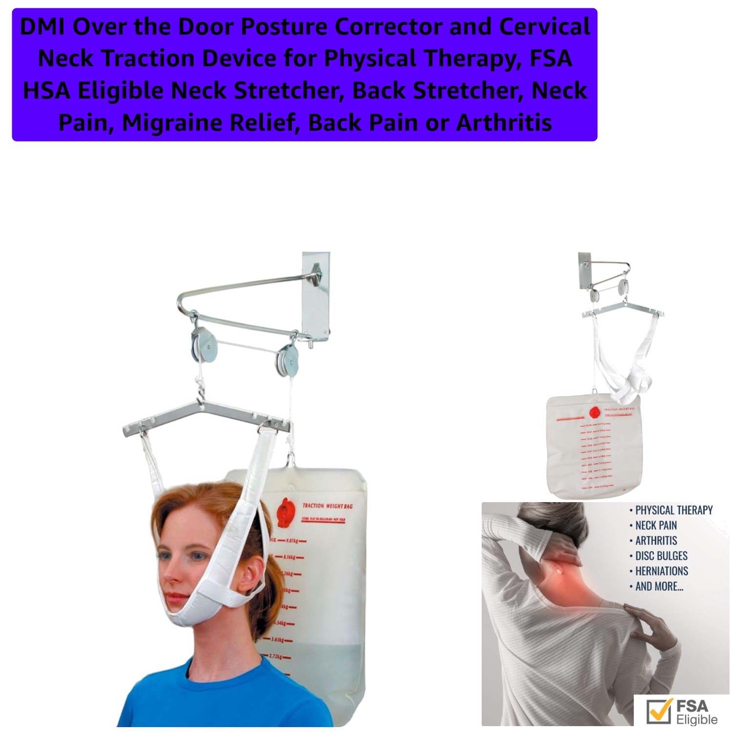 Adjustable Over the Door Neck Stretcher for Pain Relief & Physical Therapy
