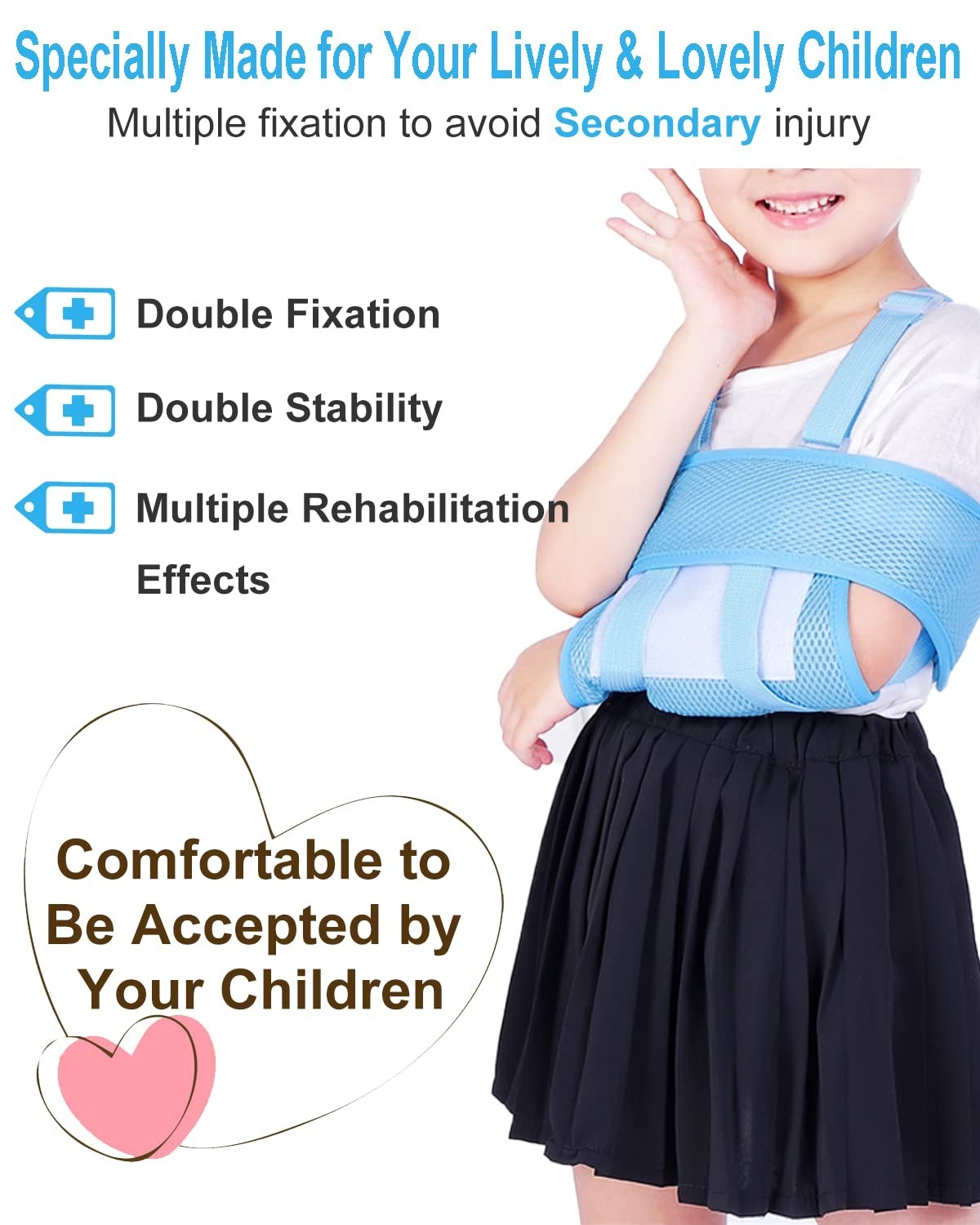Pediatric Arm Sling – Breathable, Adjustable Comfort for Arm & Shoulder Recovery
