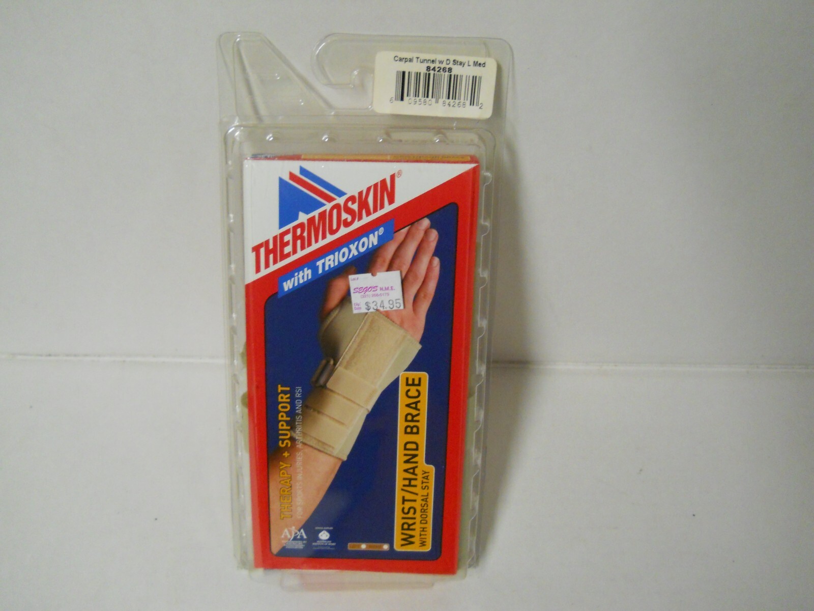Thermoskin Trioson Dorsal Stay Wrist Hand Brace Left Hand Medium Carpal Tunnel