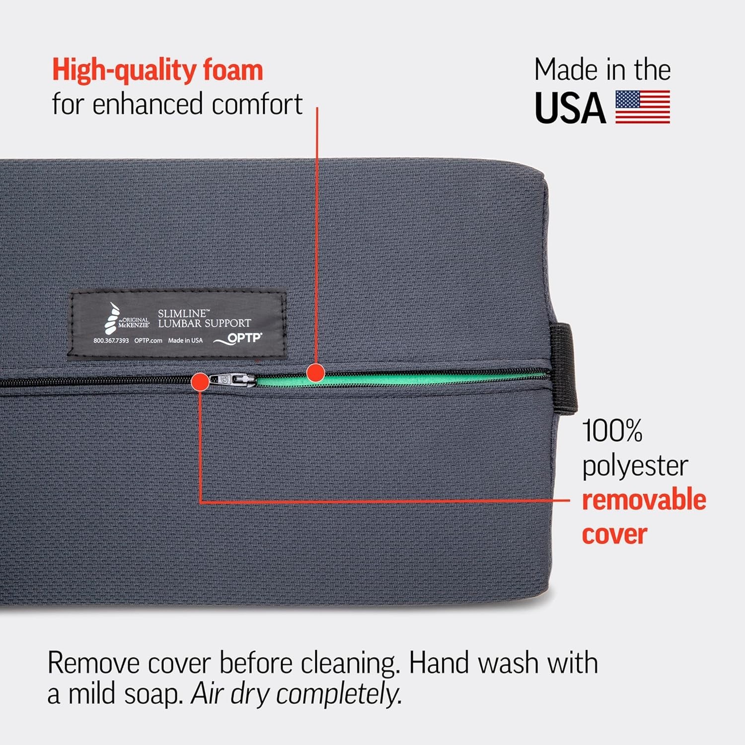 Lumbar Support Pillow Lower Back Cushion Office Car Travel Adjustable