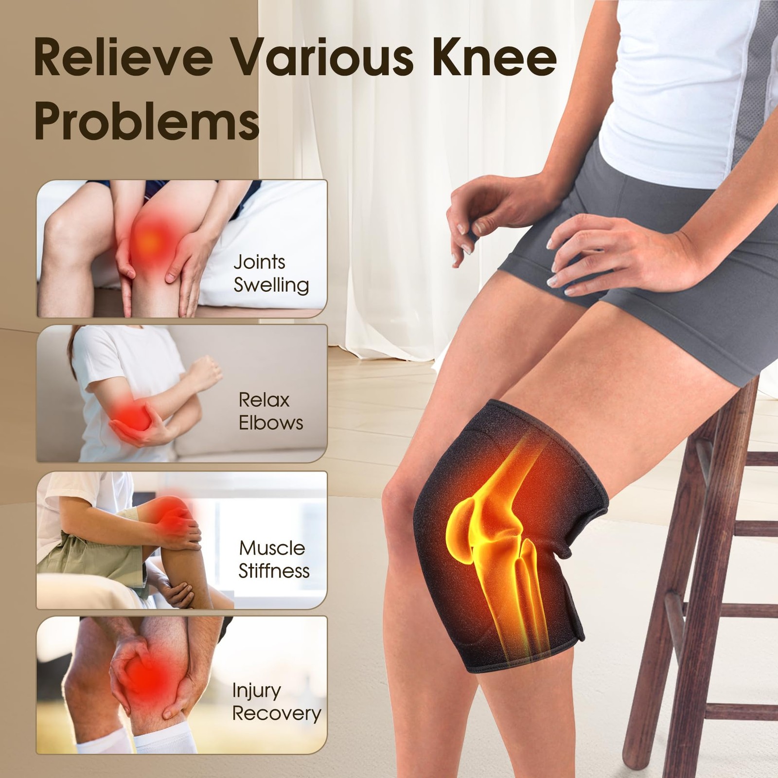 COMFYTHERA Heated Knee Brace for Knee Pain Relief, Heating Pad for Knee Brace…
