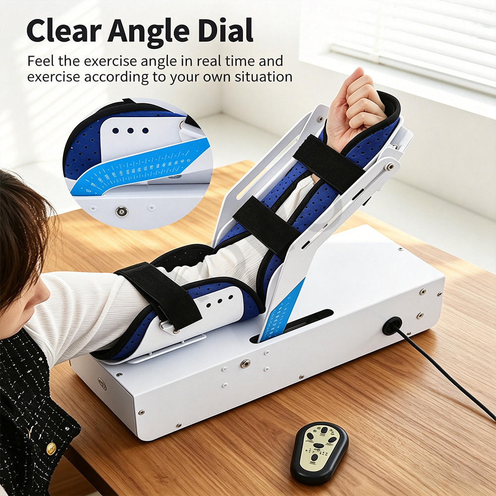 Adjustable Elbow Exerciser, 6-Speed CPM Machine for Post-Surgery Injury Recovery