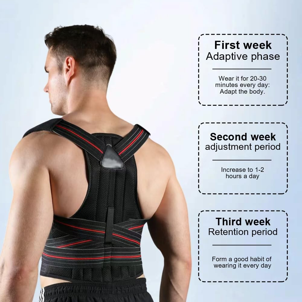 CALVINER Posture Corrector for Women and men Adjustable Back Brace Large