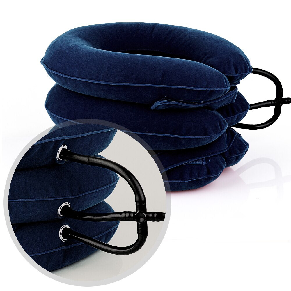 Neck Traction Collar Cervical Inflatable Stretcher Relief Device Head Pillow USA