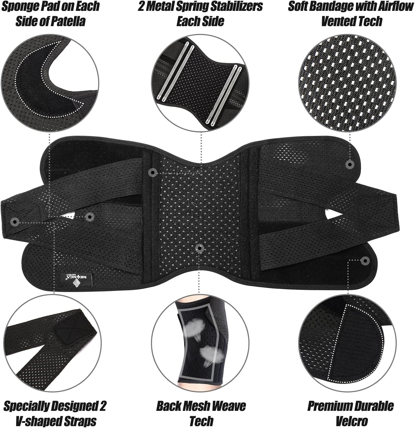 XX-Large Knee Support with Metal Spring Stabilizers