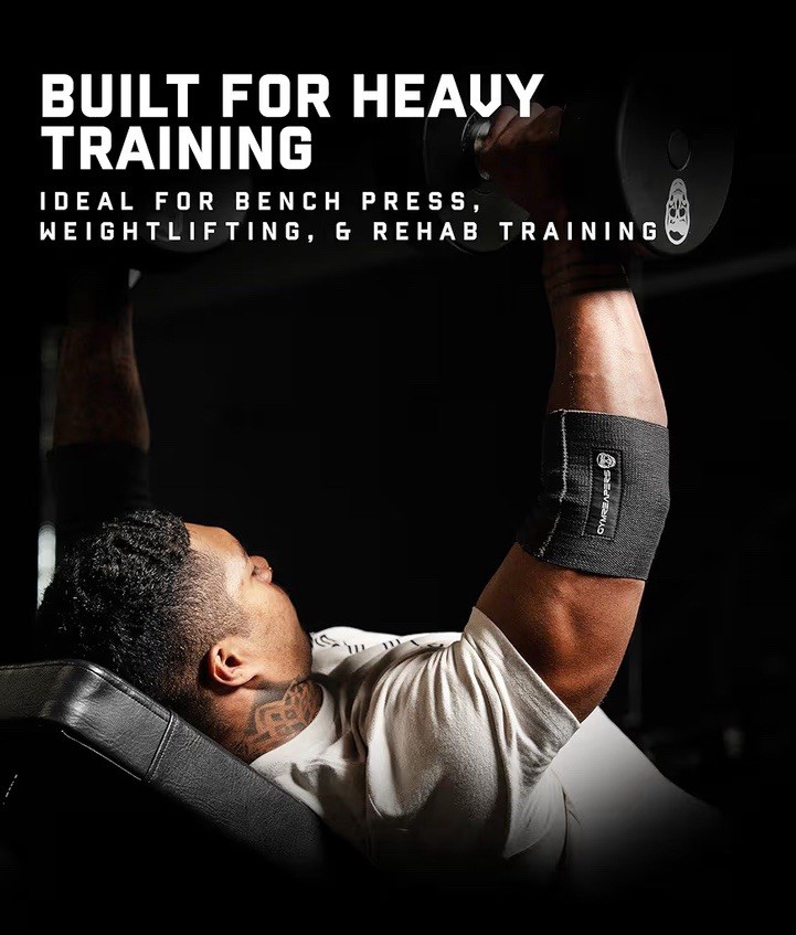 Gymreapers Elbow Compression Cuff for Weightlifting Support & Relief(Black, 10″)