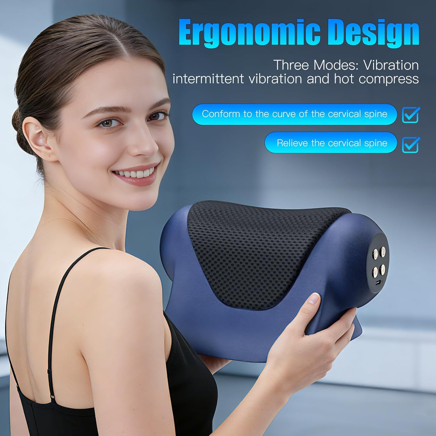 2026 Heated Neck Stretcher for Neck Pain Relief, Cervical Traction Device with 3
