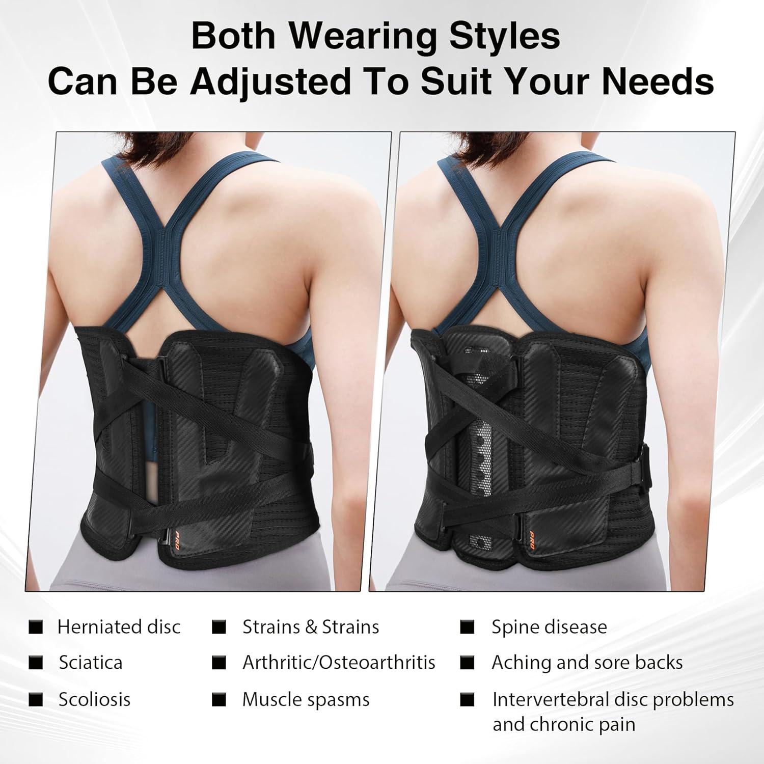 Wide and Strong Back Brace for Lower Back Pain Relief,Back Support Brace for Men