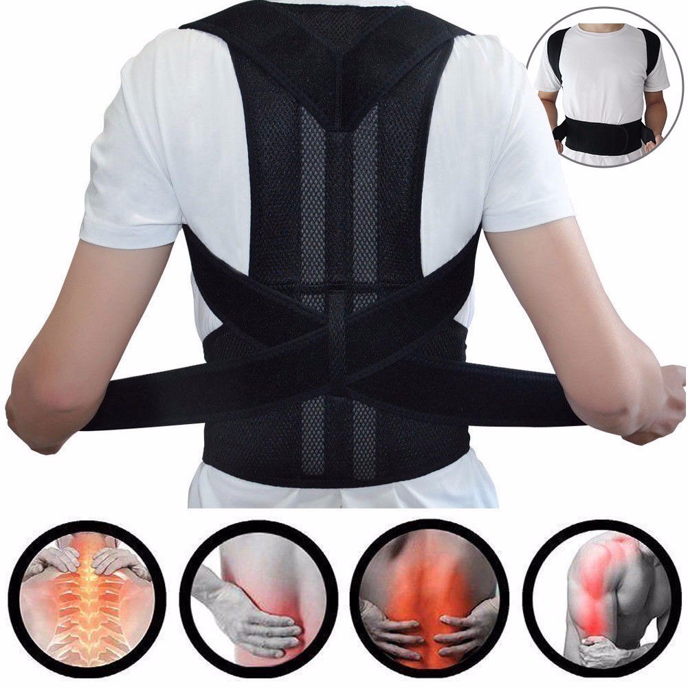 Hunchback Kyphosis Posture Back Support Brace Corrector Thoracic Shoulder Belt