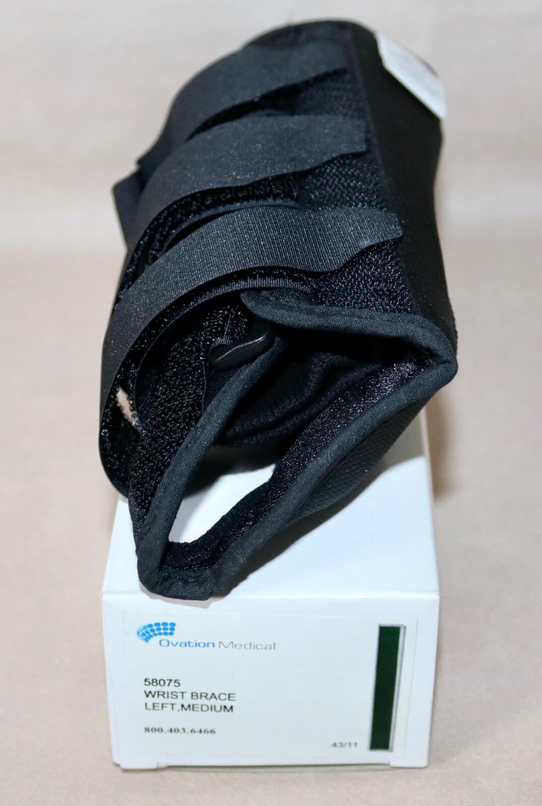 Ovation Medical Wrist Brace ~ Adult Left Medium ~ Black #58075 BRAND NEW IN BOX