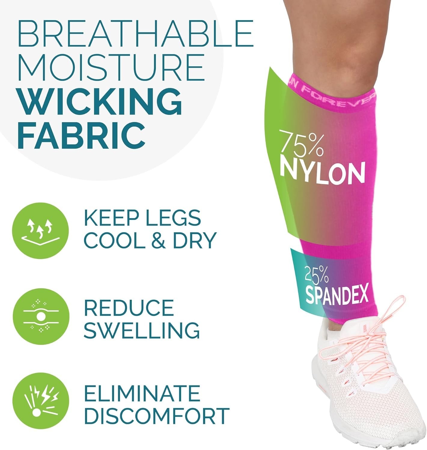 Versatile Footless Calf Compression Sleeves for Athletes – Durable & Breathable