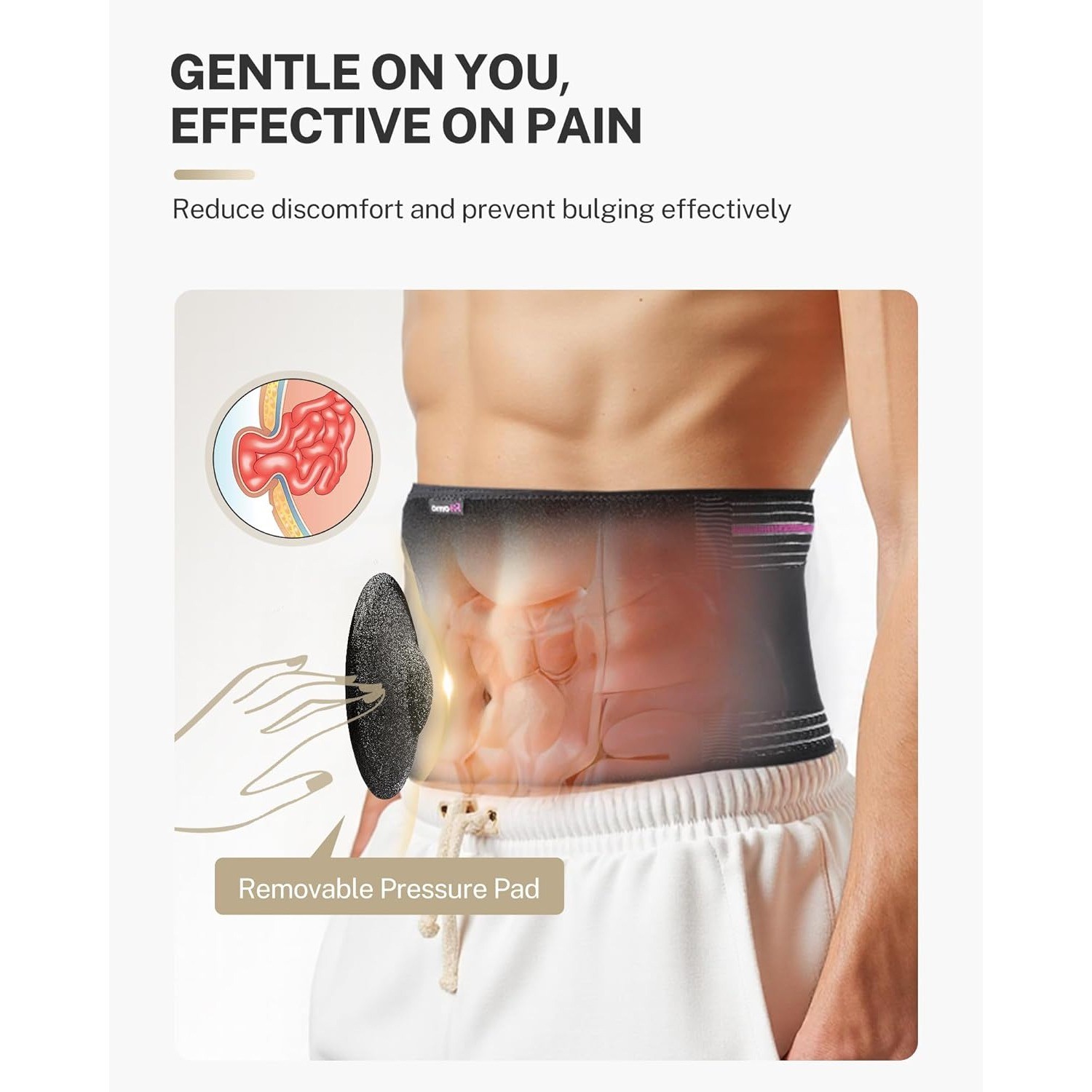 Umbilical Hernia Belt for Men and Women Abdominal Support Binder with Compress