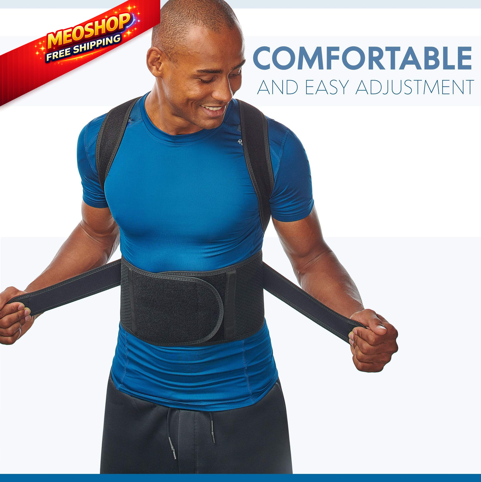 Selbite Posture Corrector for Men and Women – Medium (Waist 34”-40”), Black