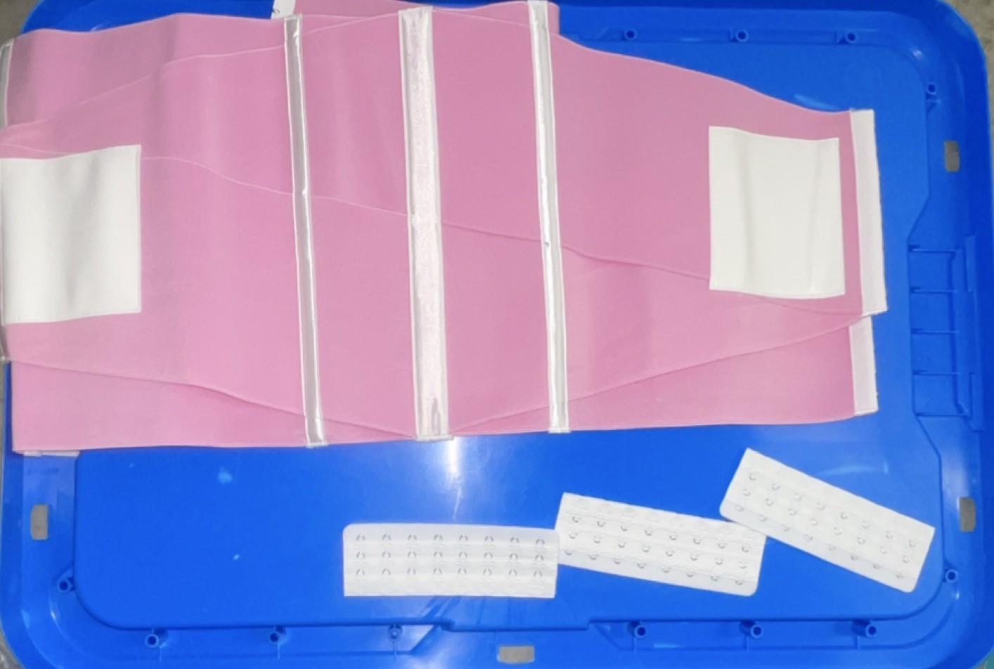 Pink White Abdominal Rib Support Belt M Compression Adjustable Hooks